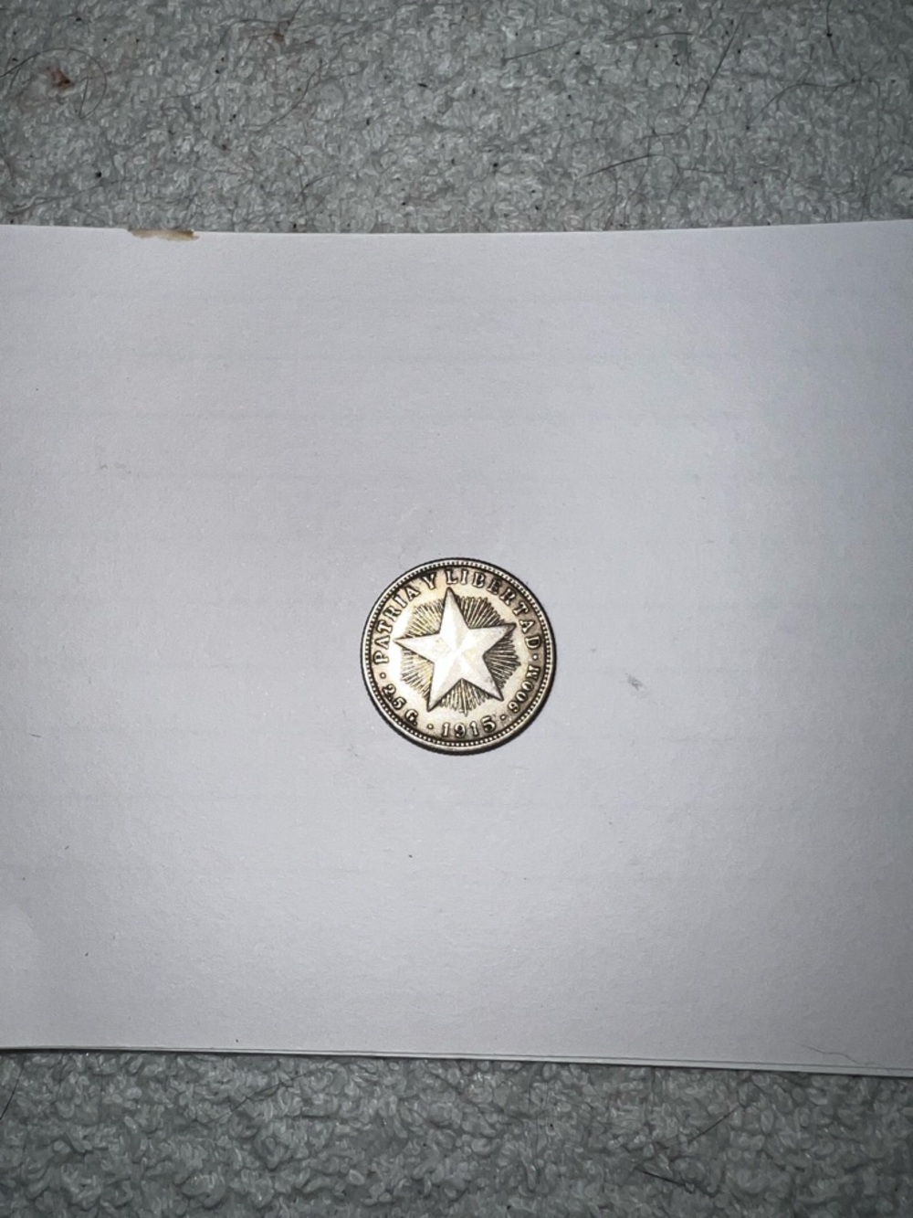 1915 Vintage Silver Coin with Lone Star Motif